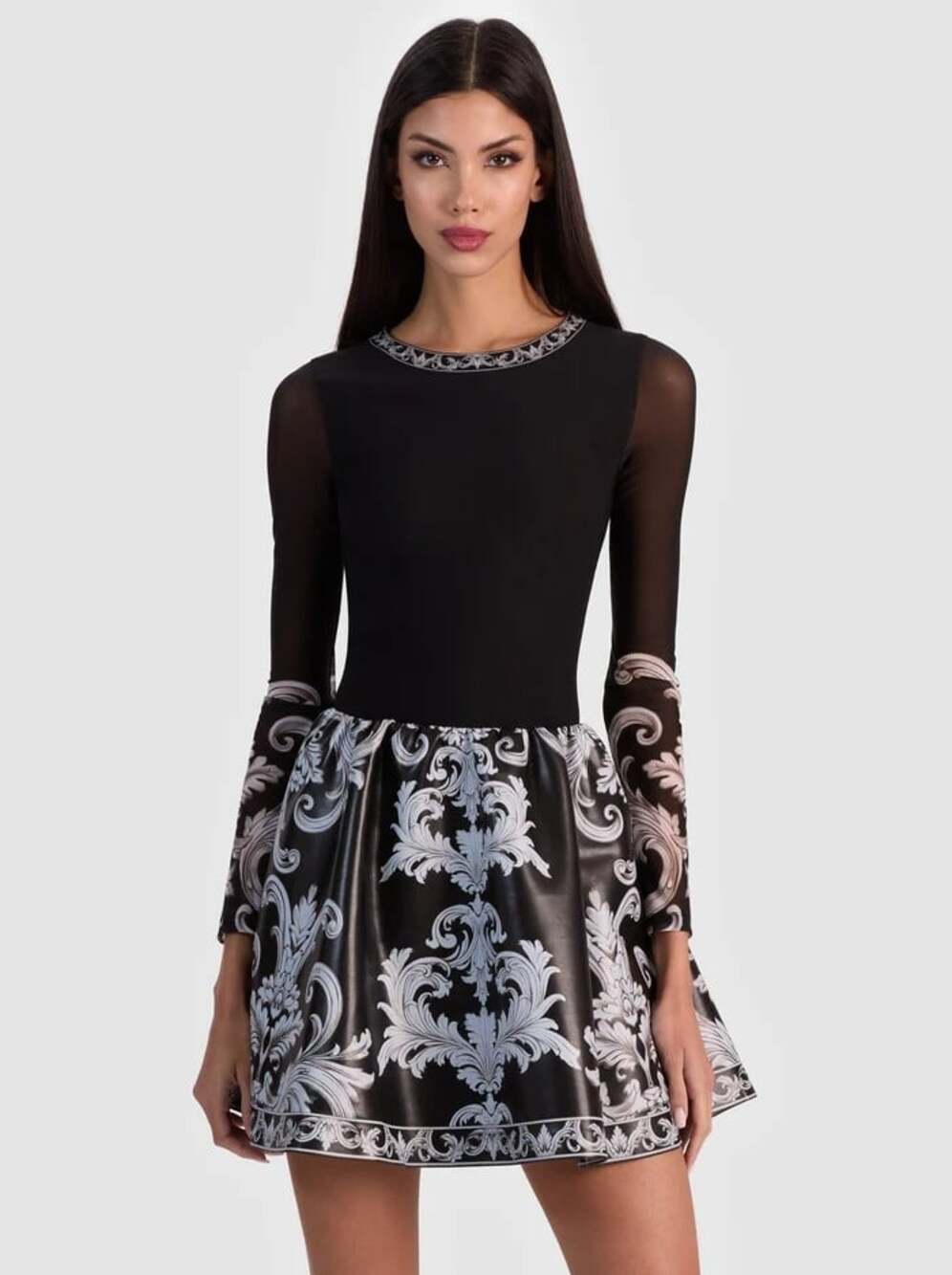 Alice + Olivia Chara Winter's Tale Vegan Mini Dress 4 NWT $550